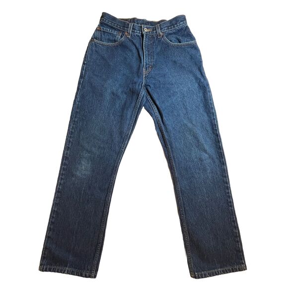Levis 505 Jeans Mens 30x30 (tagged 31x32) Regular Fit Straight Leg Dark Wash - Picture 1 of 12